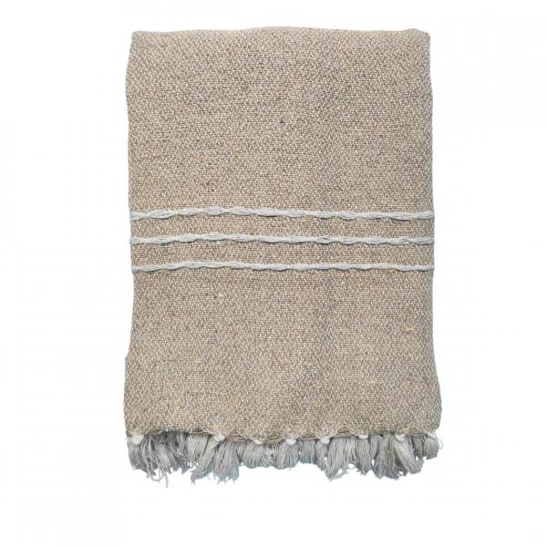 Take a Plaid 13 recycelte Baumwolle beige 130 x 180 cm