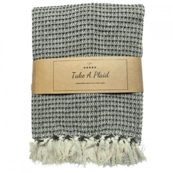 Take a Plaid 15 recycelte Baumwolle grün 130 x 180 cm