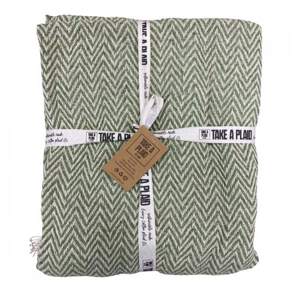 Take a Plaid 24 aus recycelter Baumwolle, armeegrün 125 x 150 cm