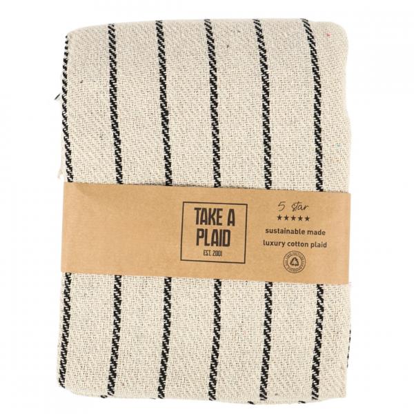 Take a Plaid 3 recycelte Baumwolle beige 125 x 150 cm