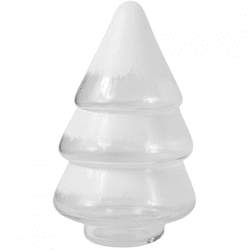 Voorraadpot kerstboom glas wit 19 cm