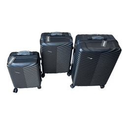 ALKANA 3-piece suitcase set - Ultralight & robust, with trolley Gray