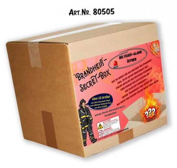 MYSTERY-BOX Brandheiß-Secret-Box für Feuerwehr-Freunde - Neuware - 15 Artikel
