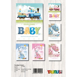 Baby card - 100 pieces - 6 motifs