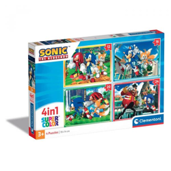 Clementoni 21522 - 4 in 1 Puzzle Supercolor - Sonic