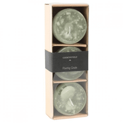 Countryfield floating candle Bollie light green 7 cm set of 3