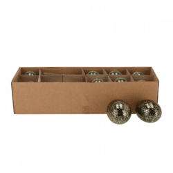 Eier schwarz/gold 5 cm 12 Stück