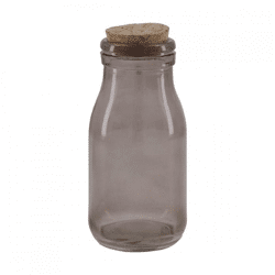 Flasche mit Korken Rauchglas grau 12,5 cm