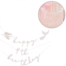 Ginger Ray Schriftzug Girlande Happy Birthday Meerjungfrau 2 m