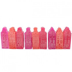 Candle Adam House fuchsia mix 7 x 20 cm 9 assorted