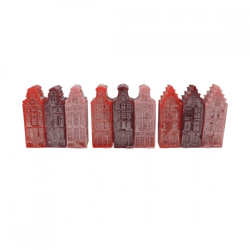 Candle Adam House red mix 4 x 12 cm 9 assorted