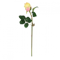 Artificial flower rose silk yellow/pink 59 cm