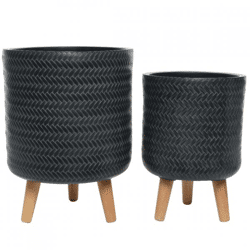 (R) Decoris Blumentopf Alex outdoor anthrazit 41 cm 2er Set