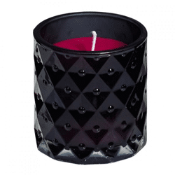 (R) Spare candle in glass black 7.5 cm