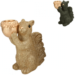 Bowl Jingle squirrel standing green/gold 16 cm 2 assorted