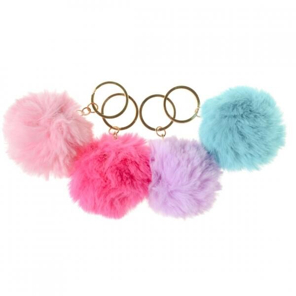 Schlüsselanhänger flauschig 6 cm 4 Stück sortiert