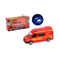 Super Cars Feuerwehr Bus mit Rückzug, Licht und Geräusch 1:3