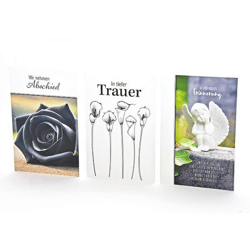 Funeral card - 100 pieces - 3 motifs - 11.5 x 17.5 cm