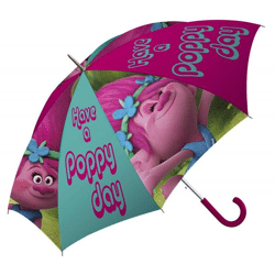 Trolls - Stick umbrella pink 40 cm