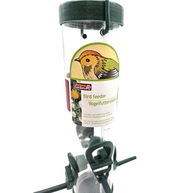 Vogelfutterstation Vogelfutterspender Station Futtersilo hängend Futtersäule Vögel Wildvögel 25cm