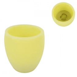 Wax candle with tea light yellow 11 x 12 cm