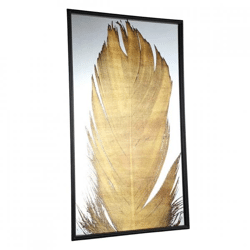 Wandpaneel Loro veer spiegel/goudkleurig 100 cm