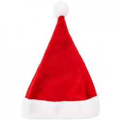 Weihnachtsmannmütze mit Bommel rot/weiß 42 cm