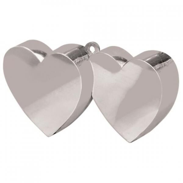 Ballongewicht Herzen silber 12 cm