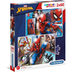 Clementoni 21608 - 2 x 60 Teile Puzzle - Spiderman