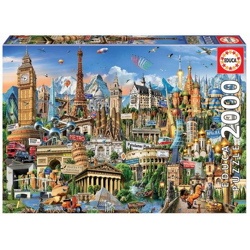 Educa Puzzle 9217697 - Europe Landmarks - 2000 pieces jigsaw puzzle