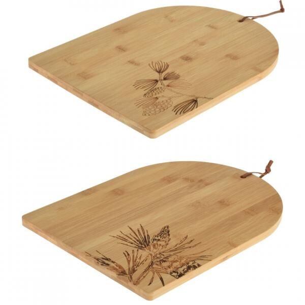 Excellent Houseware Servierbrett aus Bambus 35 cm 2 sortiert