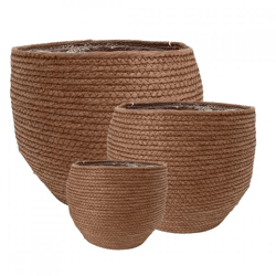 Mica basket Jorck brown 26 cm set of 3