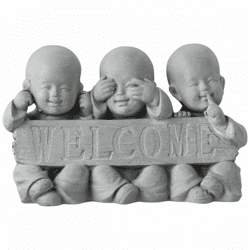 J-Line Statue Monk Welcome grau 42 cm