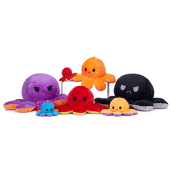 Oktopus wendbar- Plüschfigur - 6-fach sortiert - 63 cm
