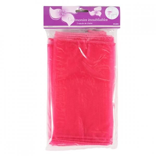 Partydekoration Stuhl Schleife Organza fuchsia 2er Set