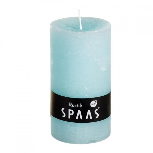 (R) Spaas Stumpenkerze Rustikal blau 7 x 13 cm