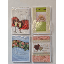 Silver wedding anniversary card - 25 pieces - 6 motifs - 11.5 x 17.5 cm