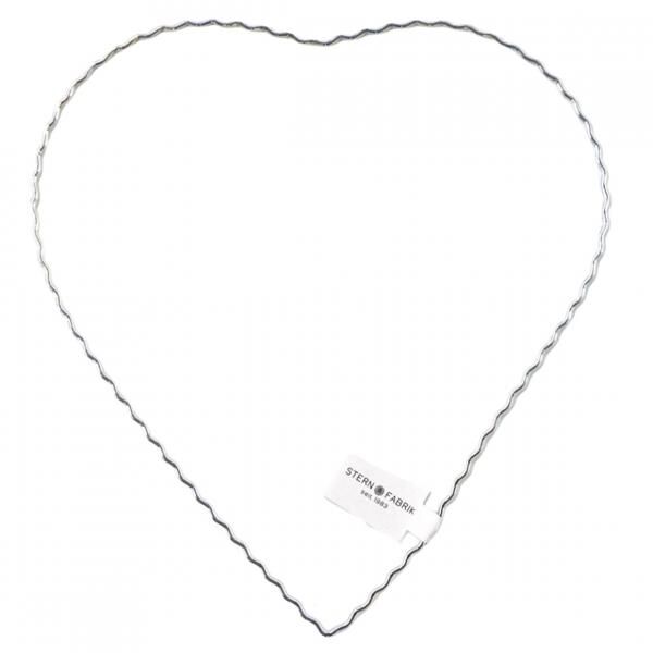 Stern Fabrik Dekoration Herz Metall Silber 30 cm