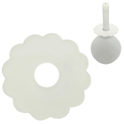 Stjernsund Kerzenring Loua Blume weiß glänzend 9,3 cm