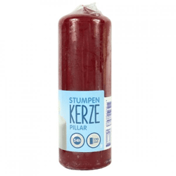 Stumpfe Kerze rot 6 x 17 cm