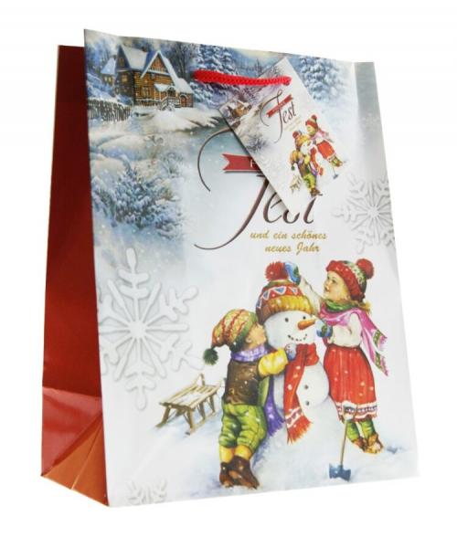 Weihnachtsgeschenkt&uuml;ten Kinder im Schnee - Medium - 5 Motive