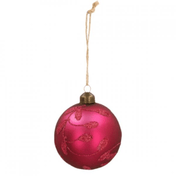 Weihnachtskugel Berry Leaf Glas rosa 8 cm