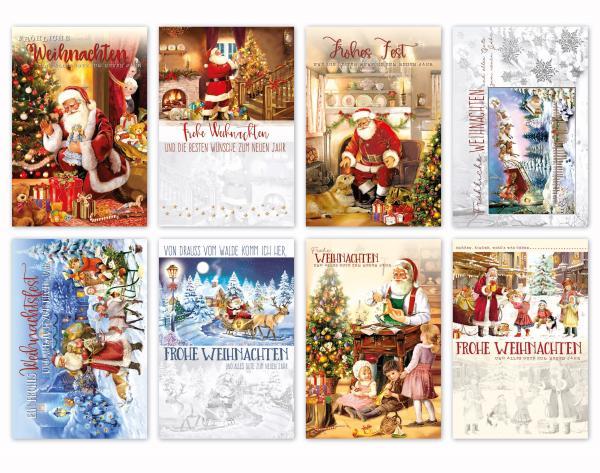 Weihnachtsmann Weihnachtskarte - 8-fach sortiert