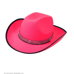 COWBOY HAT WITH STRASS BAND made of felt - pink