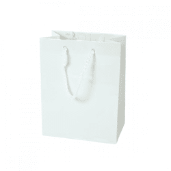 Gift bag with cord S white 14 cm