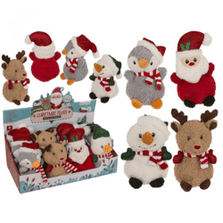 Cute animals Christmas plush - 4 assorted in display - 15 cm