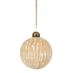 Wilko Christmas ball Nordic Wood glass beige 8 cm