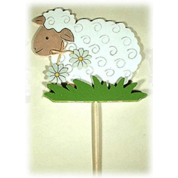 Deko Holz Schaf 8er Set Ostern Frühling, 2xcm
