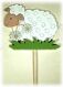 Deko Holz Schaf 8er Set Ostern Frühling, 2xcm