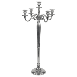 Candlestick Classic aluminum silver 144 cm